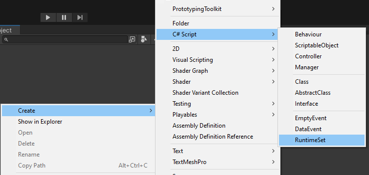 Runtime Set - Unity Prototyping Toolkit Documentation